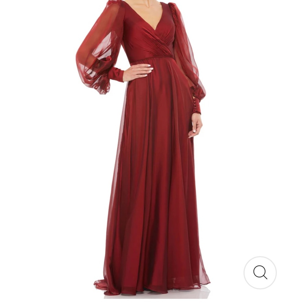 New Mac Duggal Sheer Blouson Sleeve gown size 16